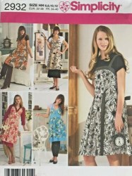 2932 SIMPLICITY RETRO 5 TIED DRESS APRONS PATTERN 6-12